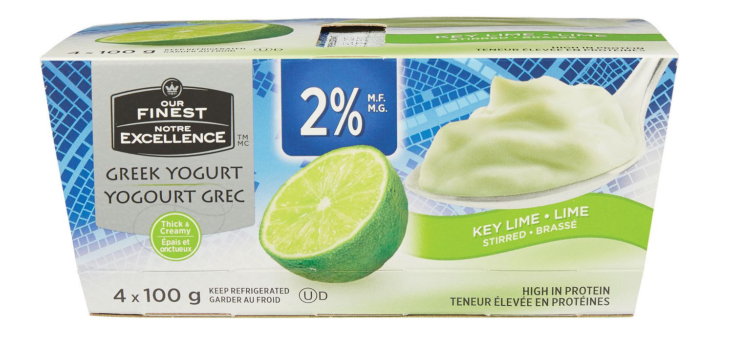 Our Finest Key Lime 2% M.F. Stirred Greek Yogurt | Walmart Canada