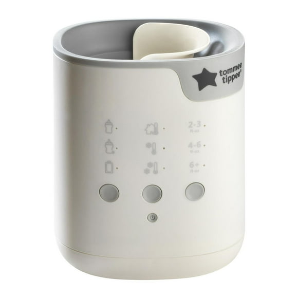 Chauffe-biberon intuitif Tommee Tippee Multiwarm, réchauffe les aliments de bébé à la température du corps en quelques minutes, minuterie automatique, blanc