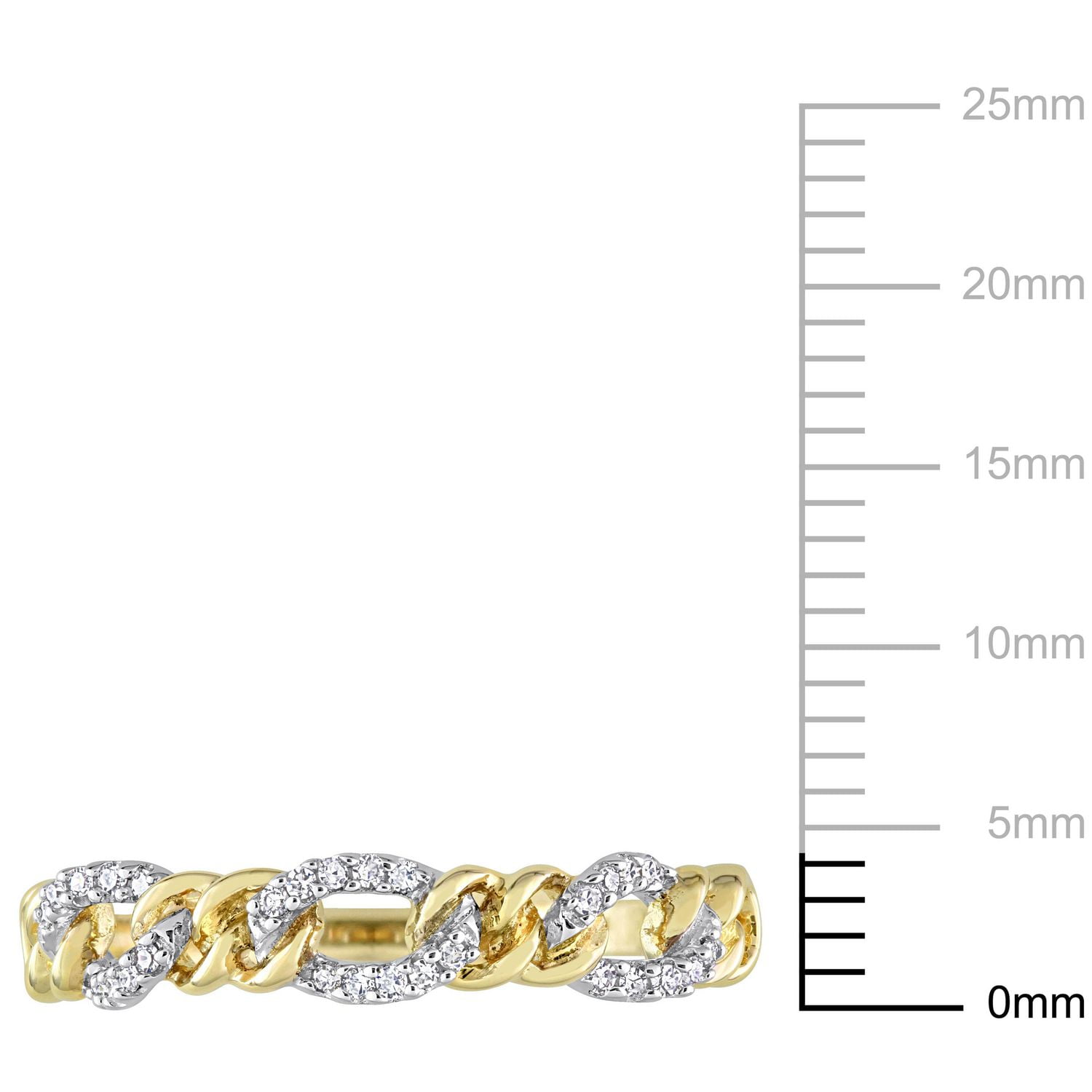 Bague à maillon mini Miabella avec 1/10 Carat poids total de diamant en Or Jaune 14kt