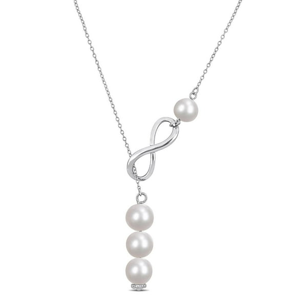 Collier lasso infini Miabella avec des Perles d’eau douce cultivées en Argent Sterling