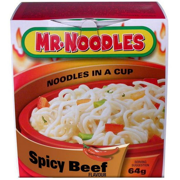 Mr. Noodles Tasse à Saveur de Boeuf Épicé 64g Mr. Noodles - Nouilles dans une Tasse - à Saveur de Boeuf Épicé