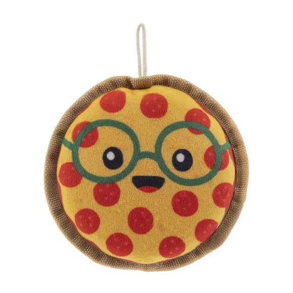 Only The Best For My Dog ®​ 5.5-inch Flat Plush Disc Squeaky Foodie Dog Toy, Pizza