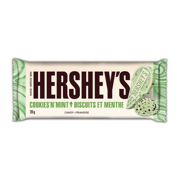 Friandise HERSHEY’S aux biscuits et à la menthe, barre de format standard, 39 g