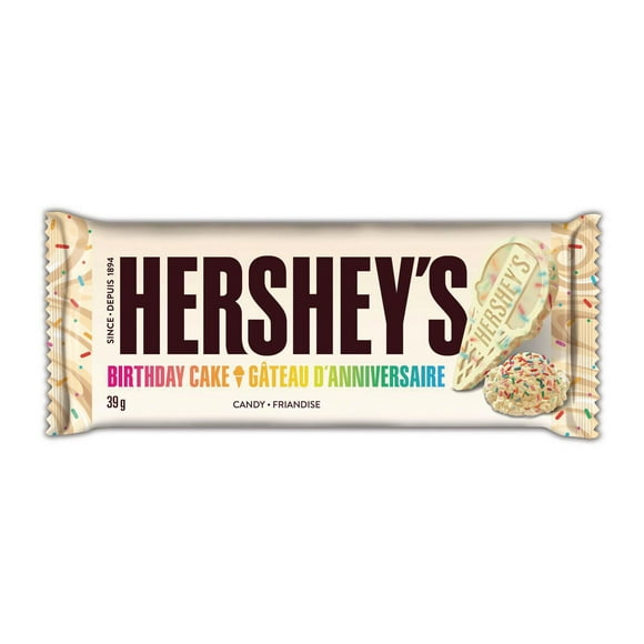 Friandise HERSHEY’S au gâteau d'anniversaire, barre de format standard, 39 g