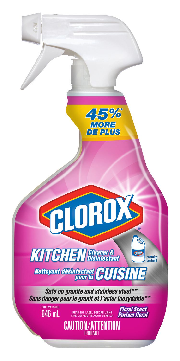 Clorox Kitchen Cleaner & Disinfectant Spray, Floral Scent, 946mL ...
