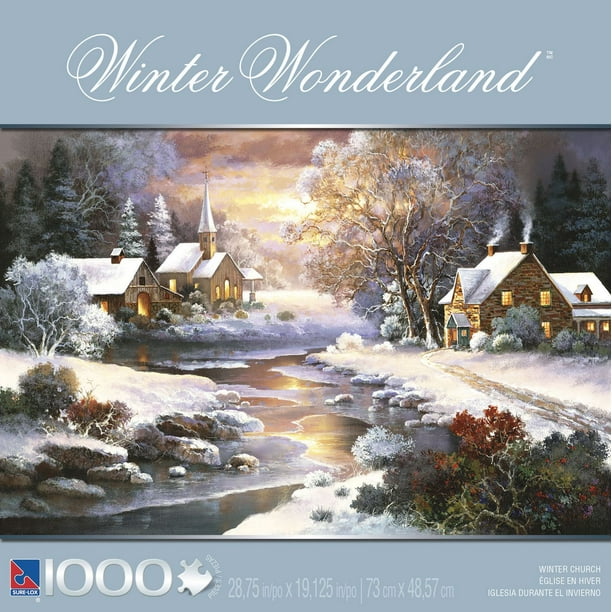 Casse-tête 1000 pc- Winter Wonderland™- Église en hiver