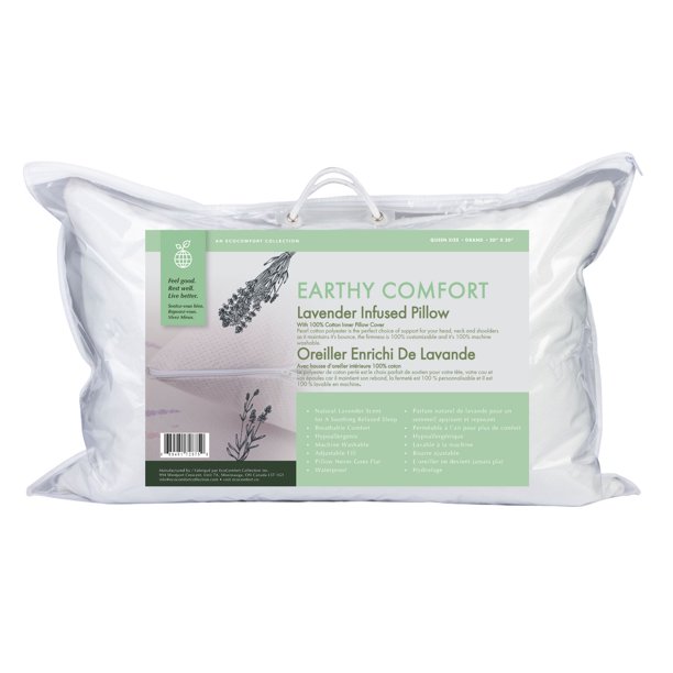 Earthy Comfort Lavender Infused Pillow Queen Walmart.ca