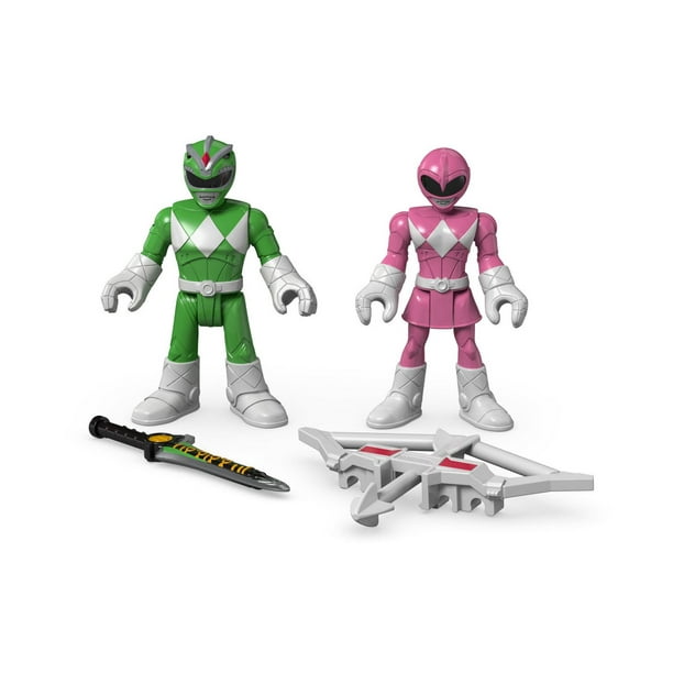Figurines Armure de combat Power Rangers Imaginext de Fisher-Price - Ranger vert et Ranger rose