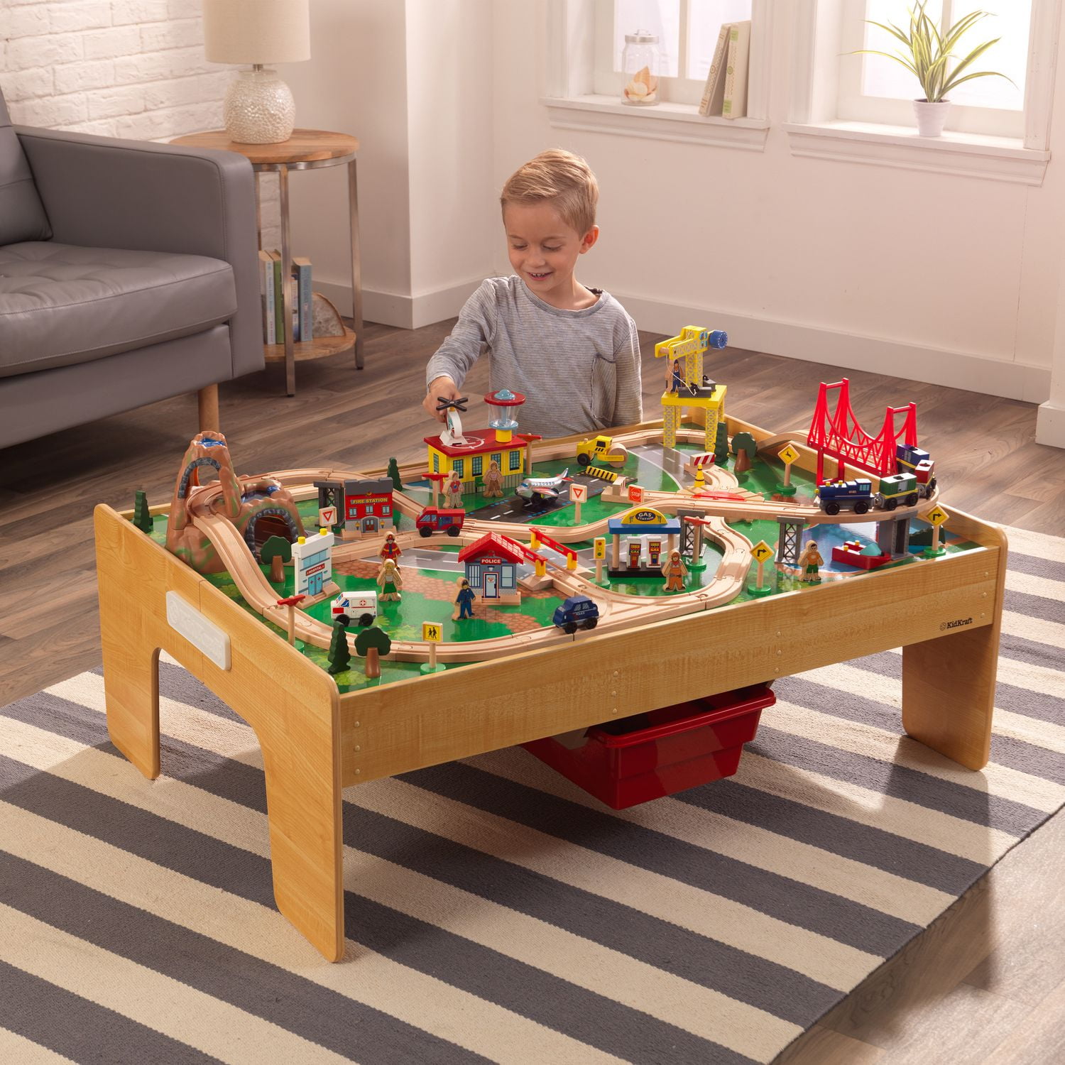 KidKraft Adventure Town Railway Train Set Table with EZ Kraft Assembly Walmart