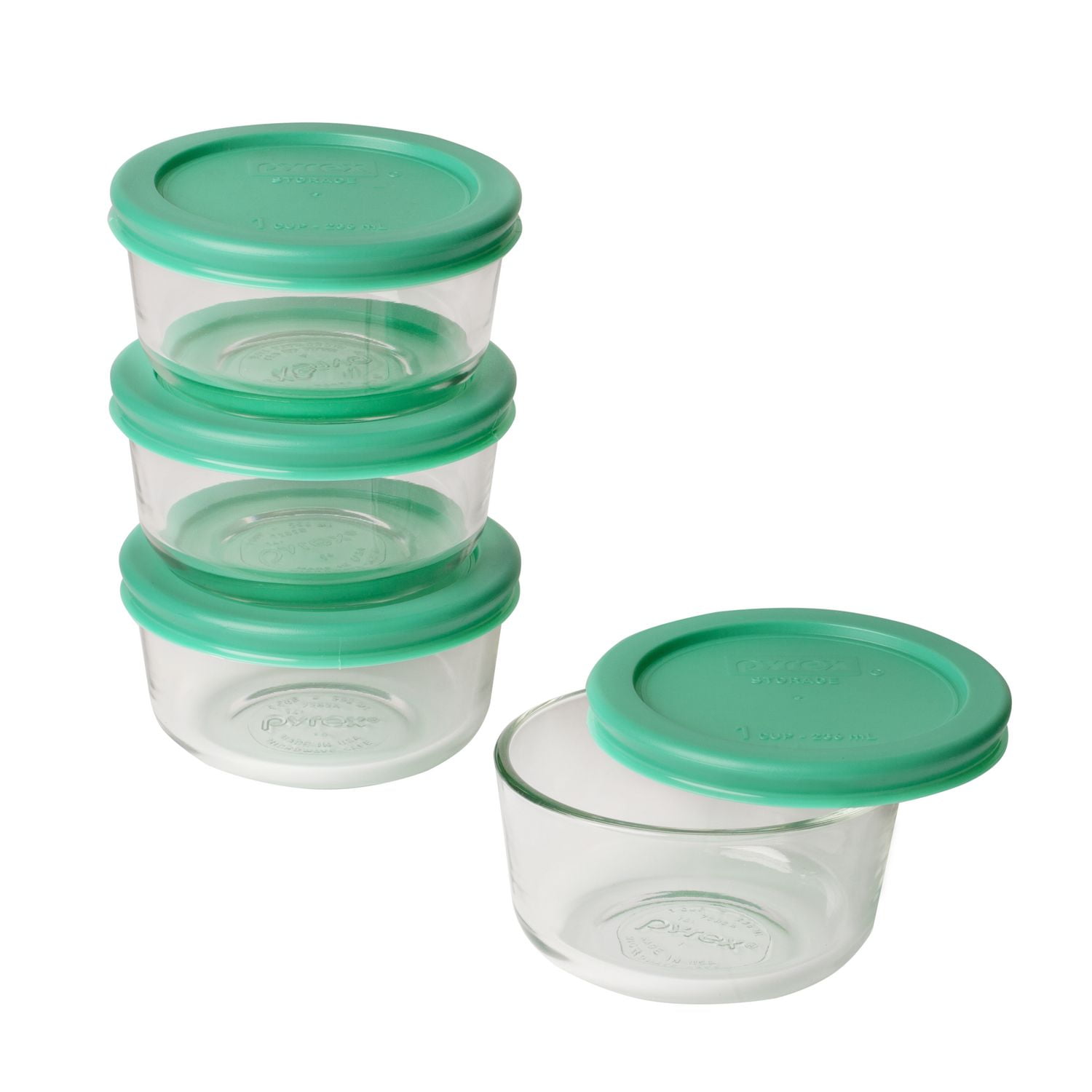 PYREX 8 Piece Value Pack with Green Lid - 1 Cup, 236 ml | Walmart Canada