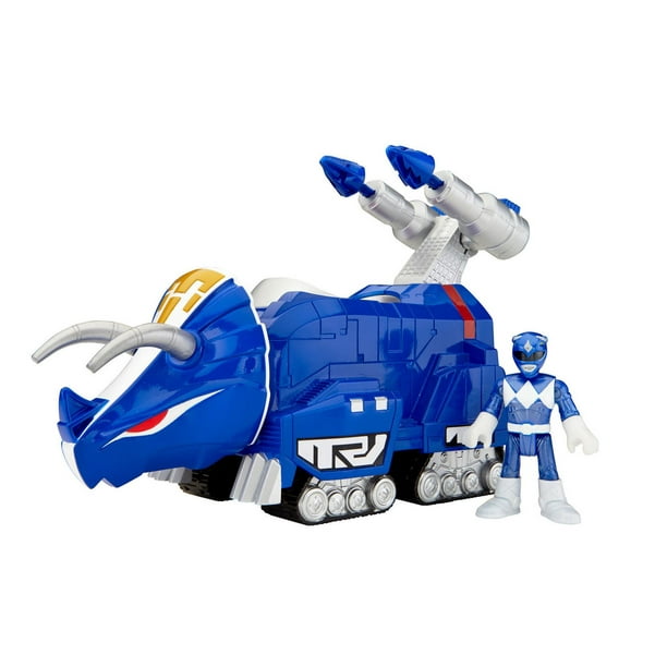 Figurines Ranger bleu et Tricératops Power Rangers Imaginext de Fisher-Price
