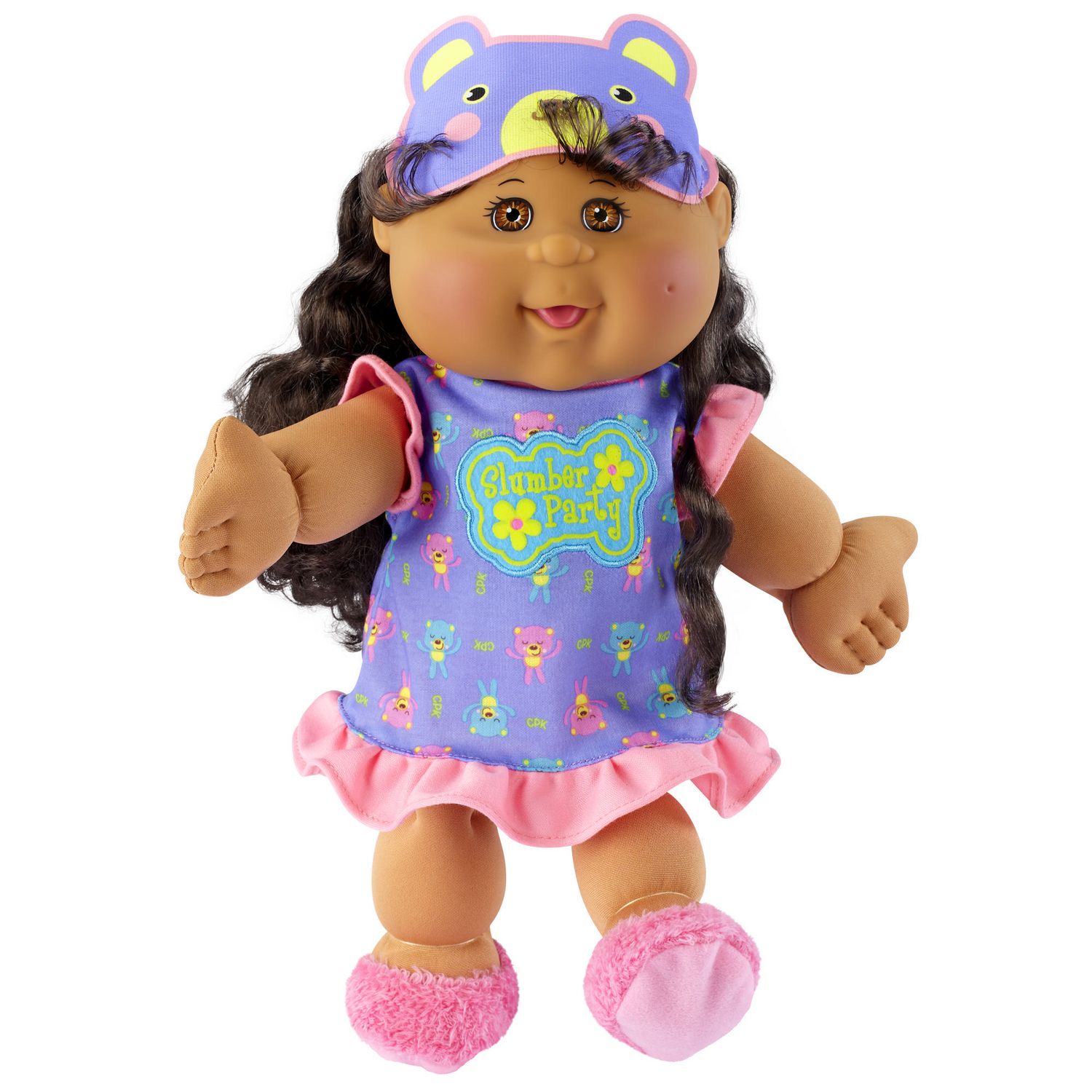 Cabbage Patch Kids 14 Glow Party Doll Girl Dark Brown Hair