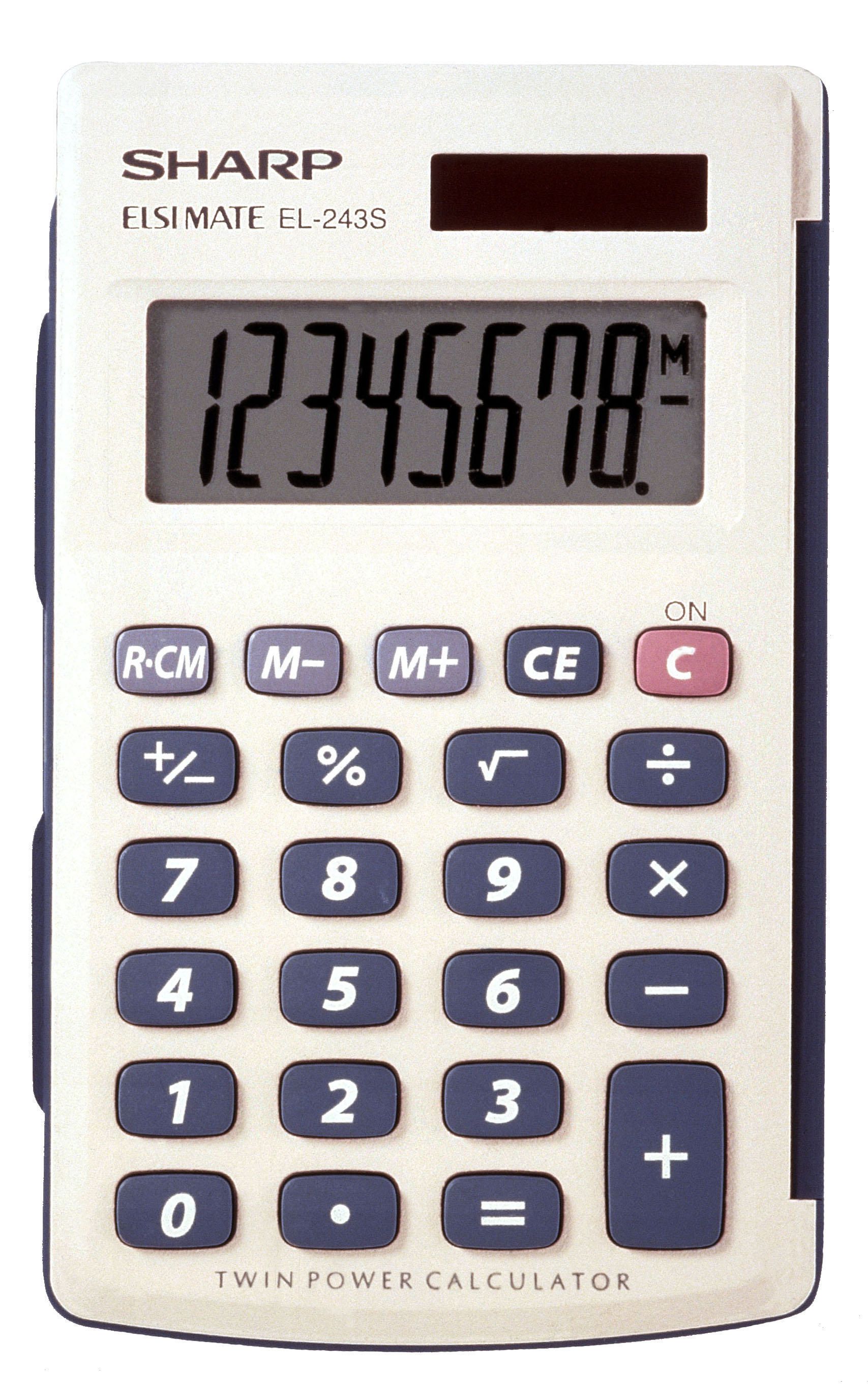 SHARP EL243SB Handheld Calculator, Twin-Powered handheld calc