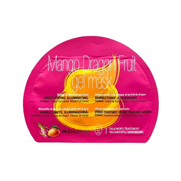 iN.gredients Mango Dragon Fruit Gel Mask, Mango Dragon Fruit Gel Mask, 1 treatment, Moisturizing and Illuminating