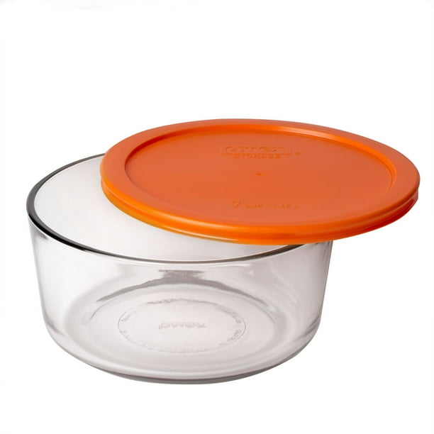 Récipient en verre Pyrex® 7 tasses avec couvercle orange