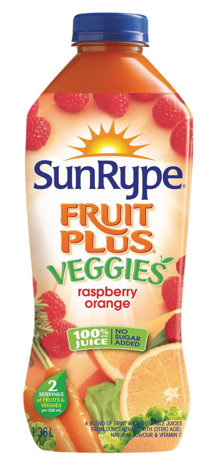 SunRype No Sugar Added Raspberry Orange Fruit Plus Veggies 100 Juice