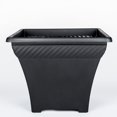 thumbnail image 1 of Integrated Plastics 14" Square Decorative Black Planter, 1 of 1