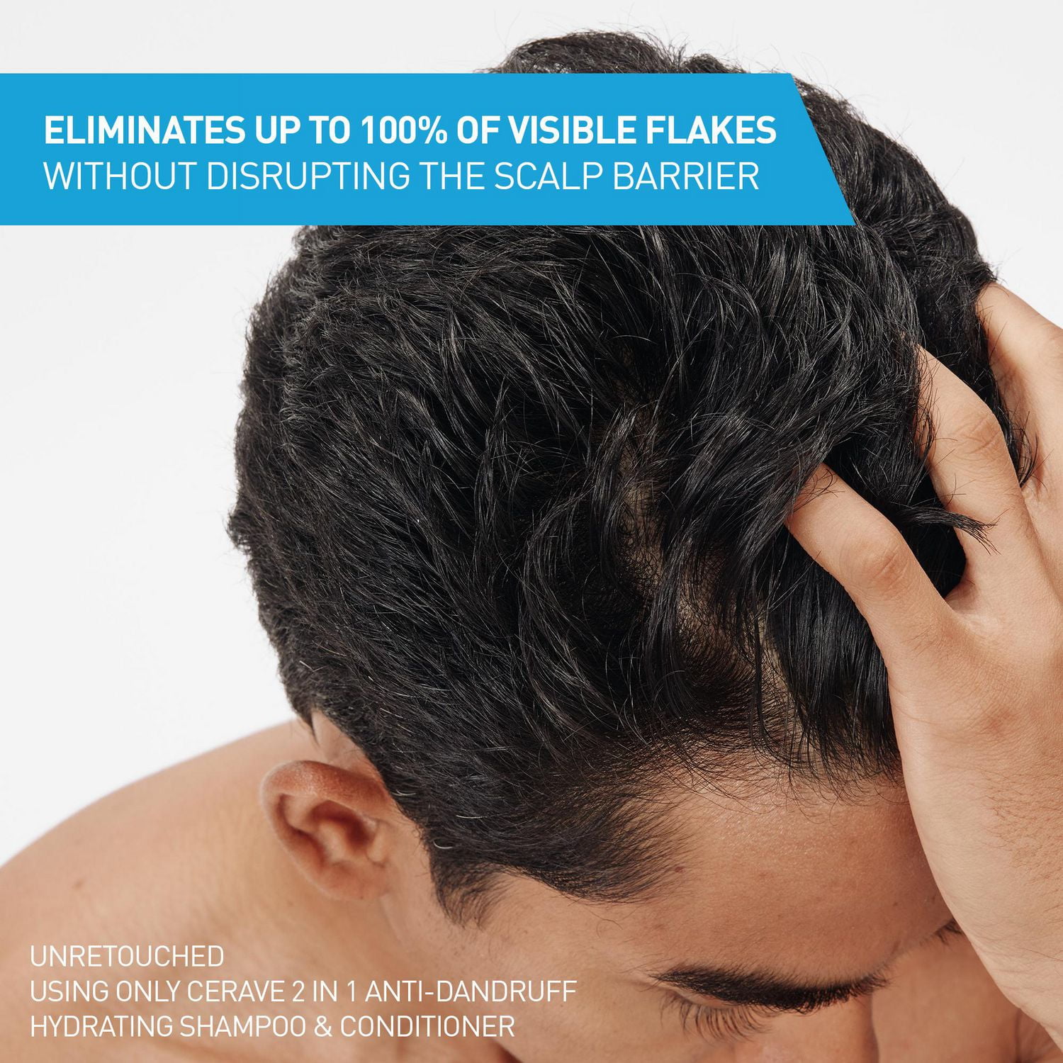 CeraVe 2-en-1 shampooing et revitalisant hydratant antipelliculaire pour hommes et femmes, nettoie en douceur le cuir chevelu et les cheveux tout en réduisant les pellicules, les démangeaisons et l'irritation, 355mL Réduit les pellicules