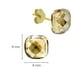 Aurelle-Boucles d'oreilles en or jaune 14KT Swarovski Ombre Dorée taille carrée à coins arrondis 8mm – image 2 sur 2