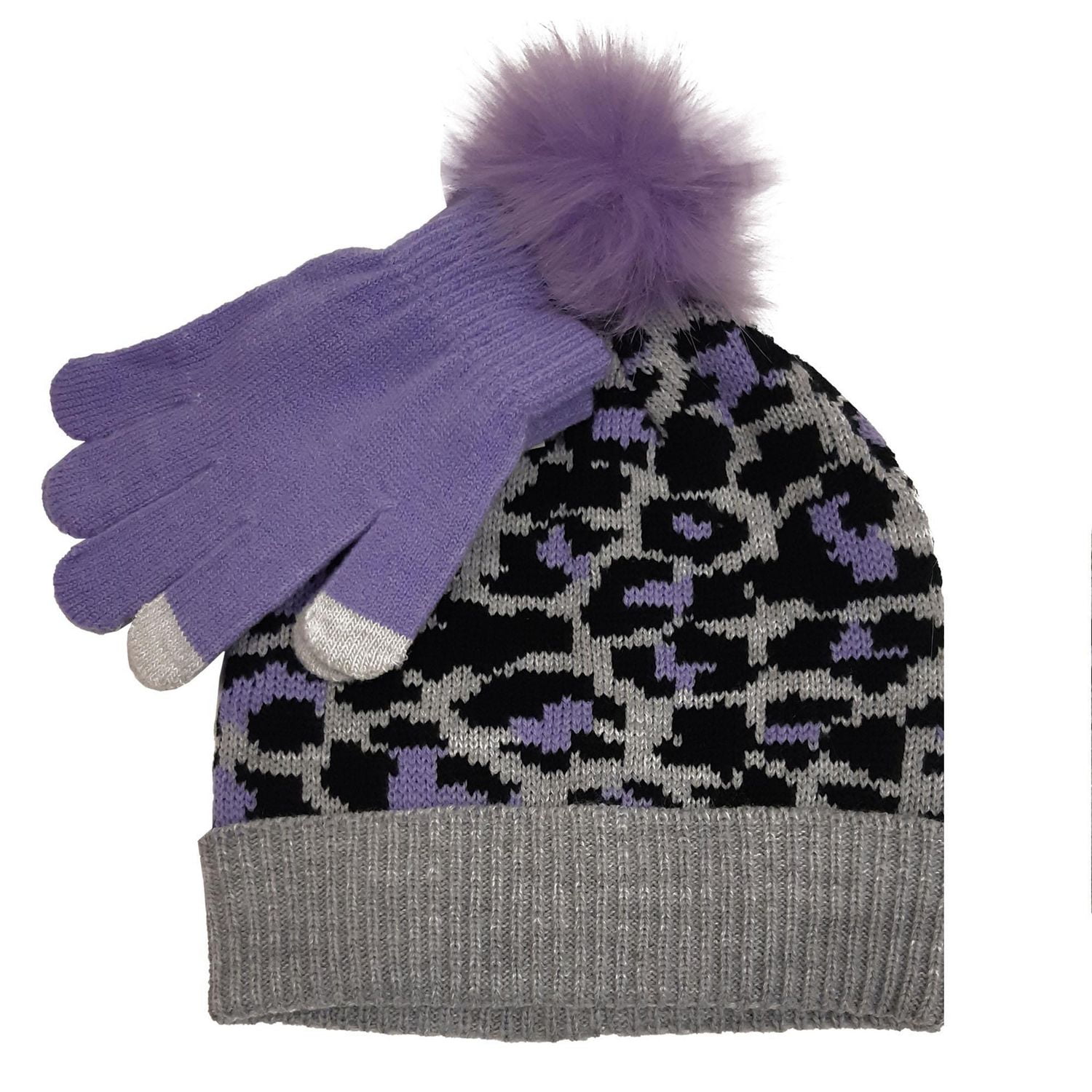 Chapeau de Jaquard avec imprimé animal avec gant