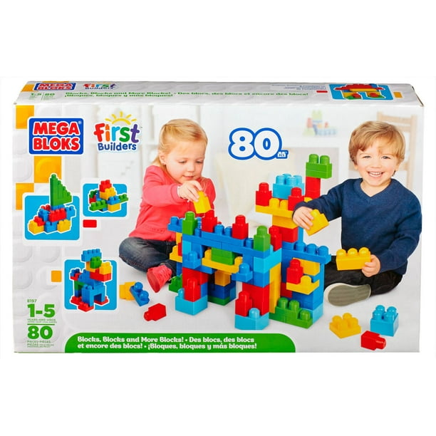 Jouet Boîte de blocs de construction sans fin First Builders Fun de Mega Bloks, ensemble de 80 pièces