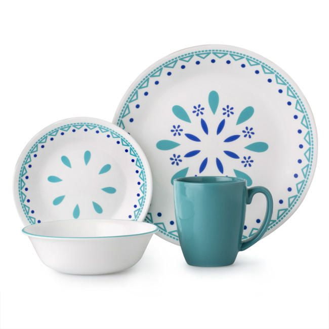 Corelle Santorini Sky Dinnerware Set 16pc Walmart