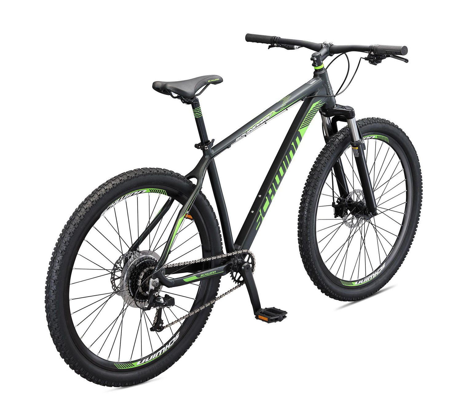 Schwinn Boundary Mountain Bike 29 inch wheels 7 speeds black green