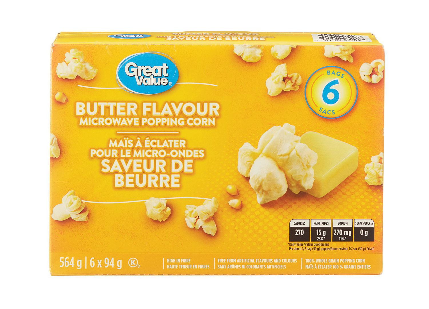 Great Value Butter Flavour Microwave Popcorn Walmart Canada