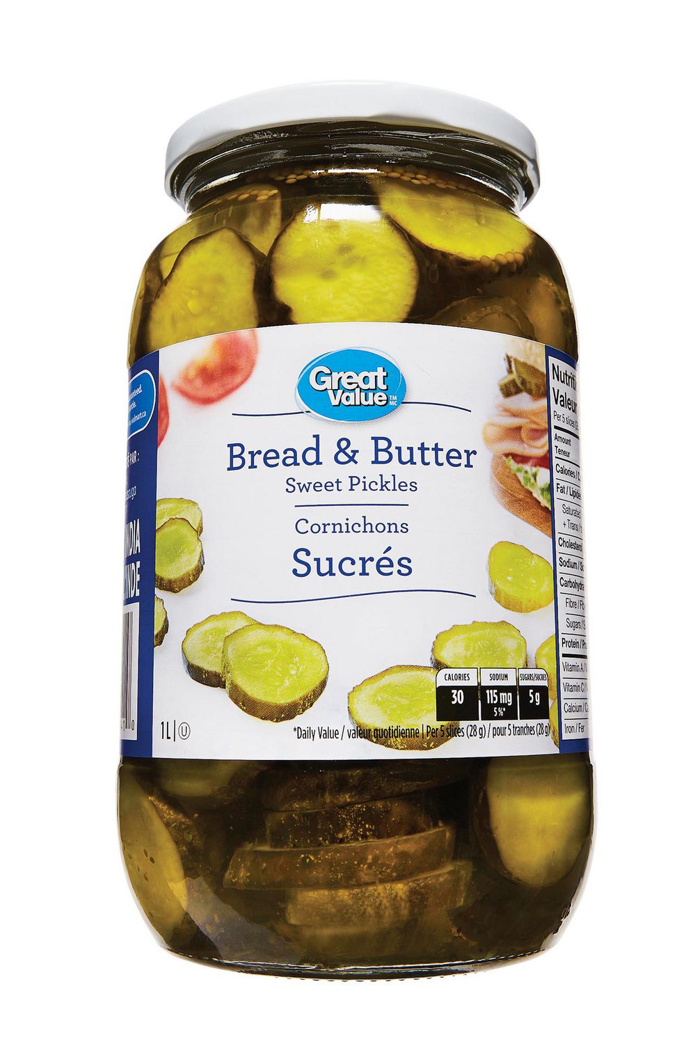 Great Value Bread Butter Sweet Pickles Walmart Canada