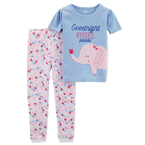 Pyjama 2 pièces pour tout-petit Fille Coton de  Child of Mine made by Carter’s –elephant