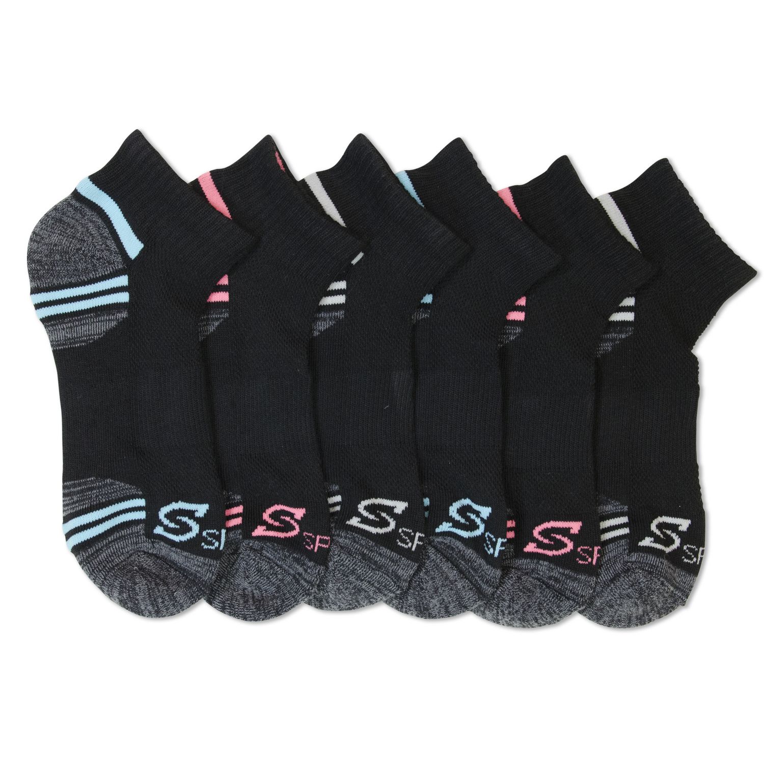 Poort Donau doel S Sport Designed by Skechers Women's 6-Pack Quarter Crew Socks | Walmart  Canada