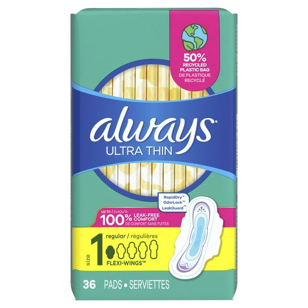 Always Ultra Thin Pads Size 1 Regular Absorbency Unscented with
