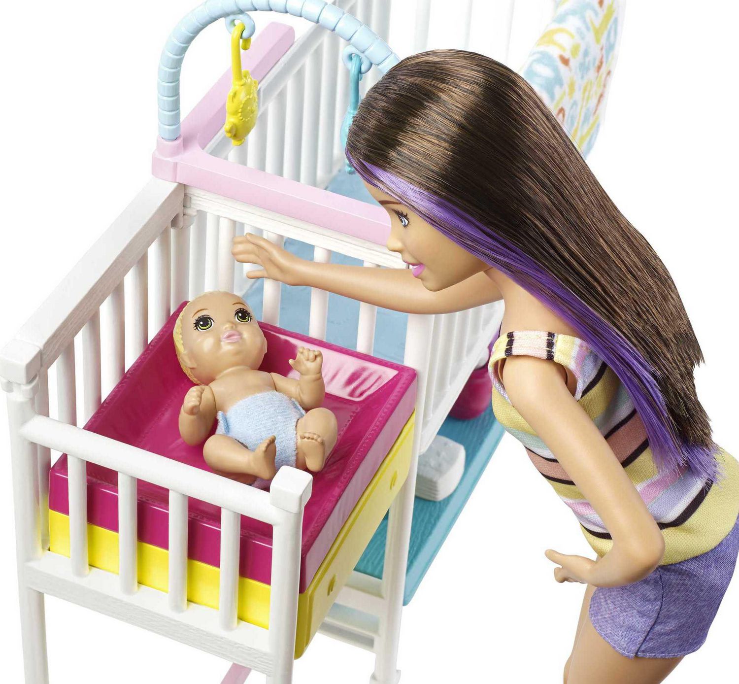 Barbie Skipper Babysitters Inc. Nap 'n' Nurture Nursery Dolls and