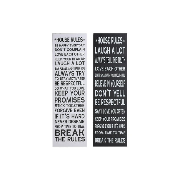 Canvas Wall Art (House Rules) (Assorted) Set of 2 Walmart.ca