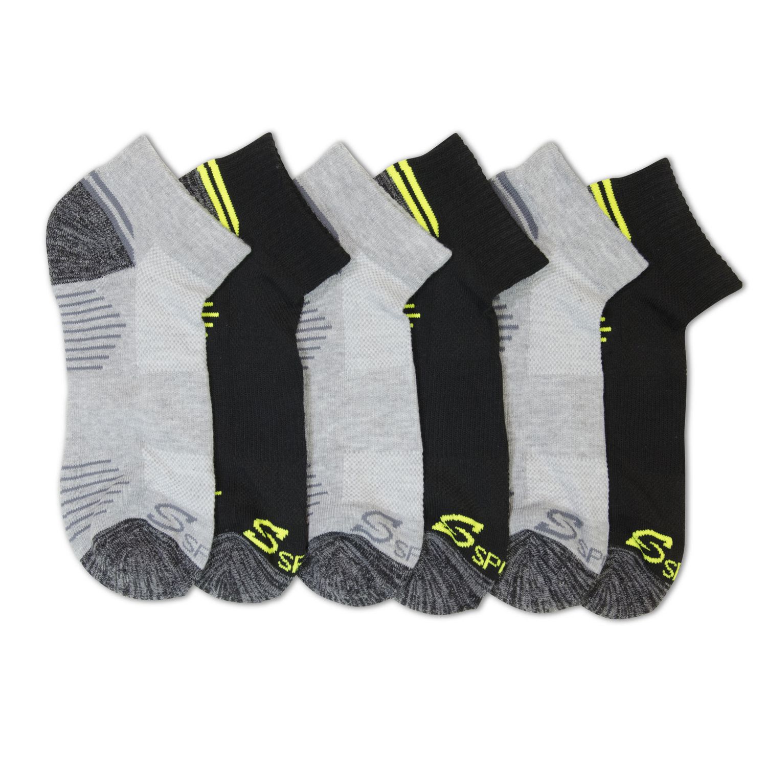 S Sport Designed by Skechers Men's 6-Pack Quarter Crew Socks | Walmart ...