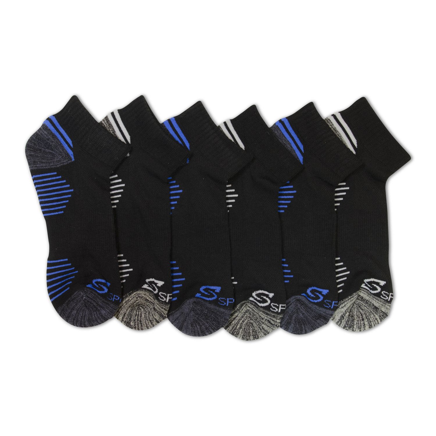 S Sport Designed by Skechers Men's 6-Pack Quarter Crew Socks | Walmart ...