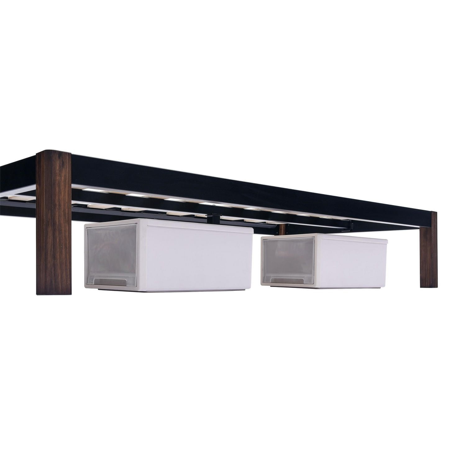 Mainstays Metal Bed Frame With Wood Legs, Black, Twin - Walmart.ca