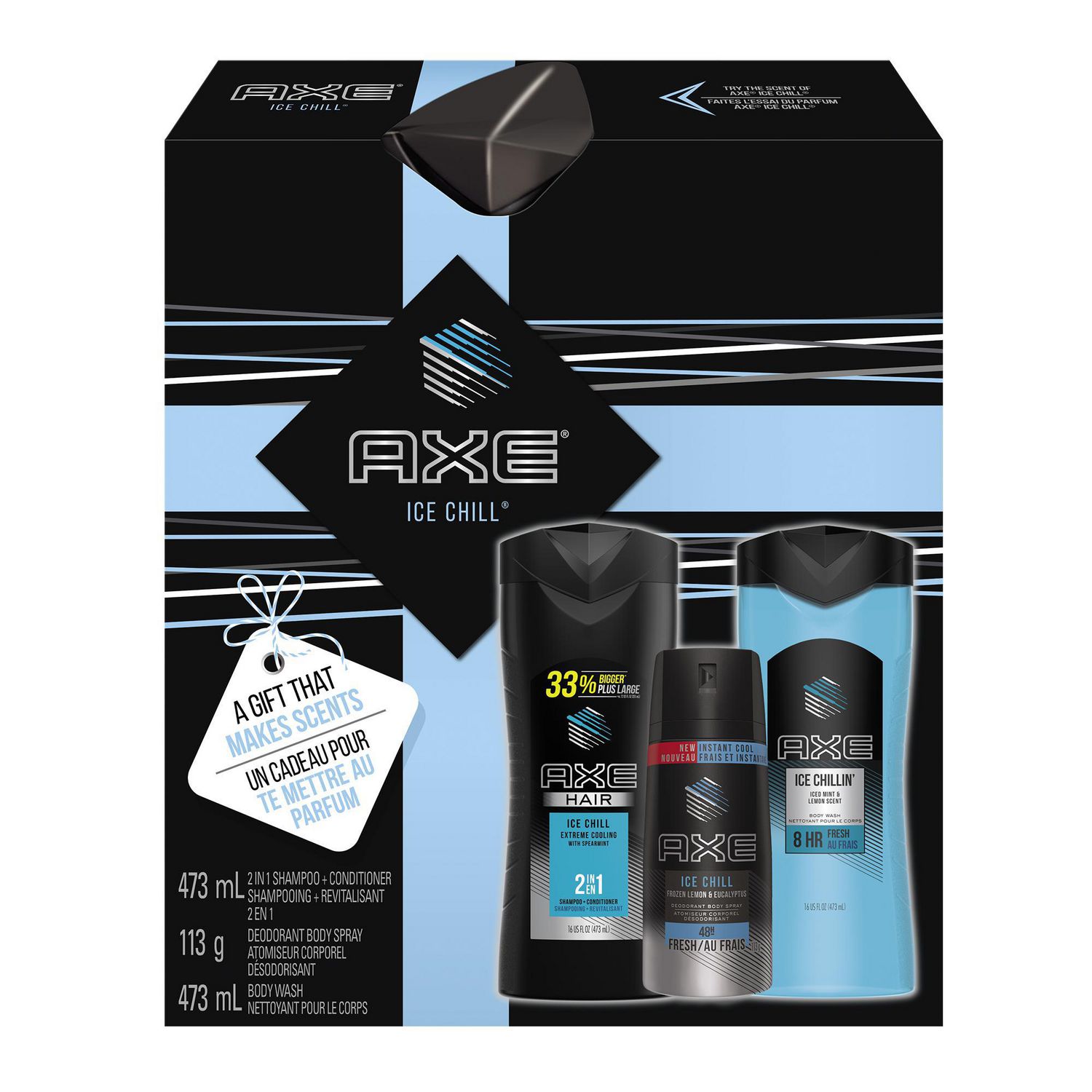 AXE Body Wash/Deodorant/Shower Tool Ice Chill Mixed Gift
