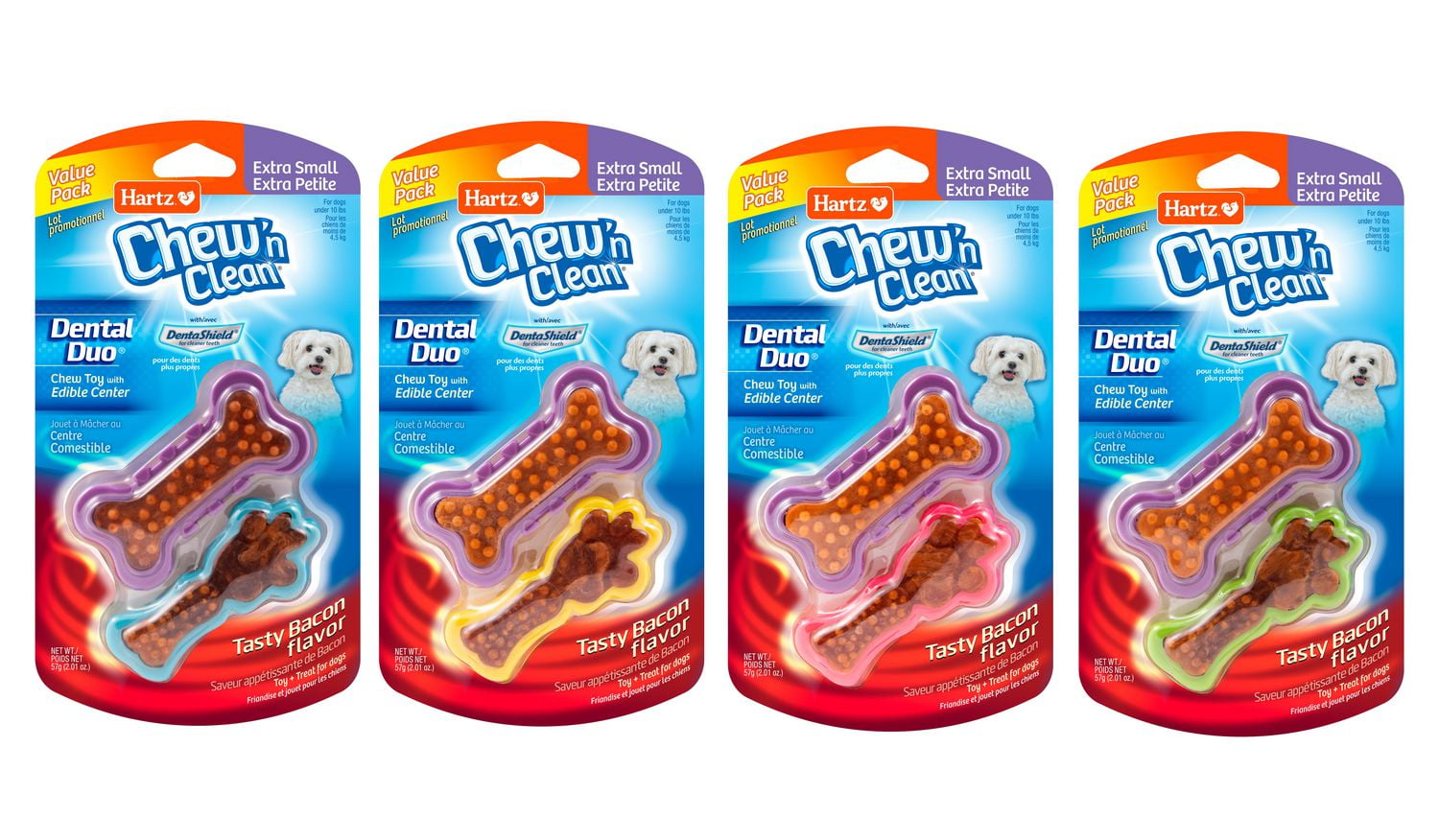 Hartz Chew N Clean Dental Duo Extra Small for Dogs Dental Duo with Bacon Flavour Walmart