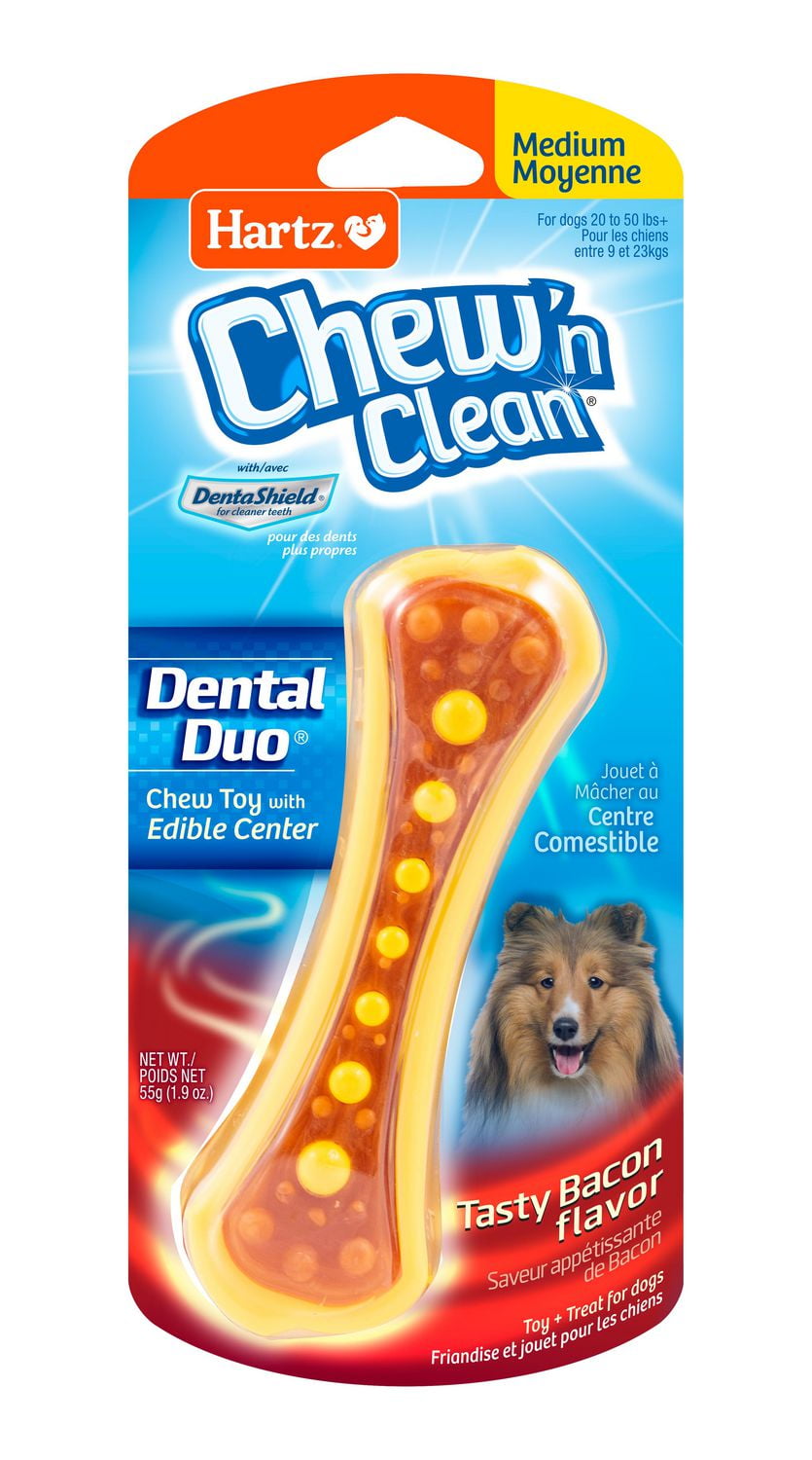 Hartz Chew n Clean Medium Dental Duo Dog Toy A chew and treat in one