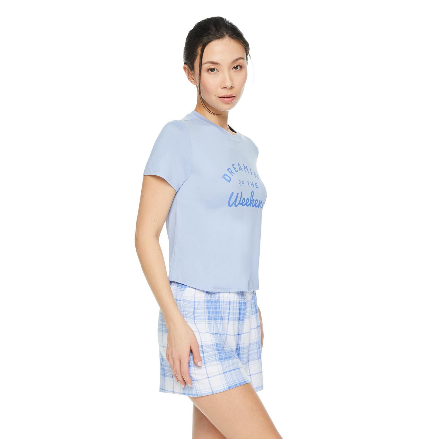 No Boundaries Women's Sleep Short 2-Piece Set