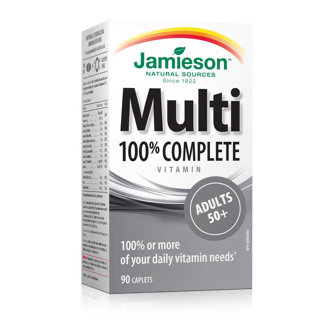 Jamieson Multivitamine Complète à 100 % Pour Adultes 50+