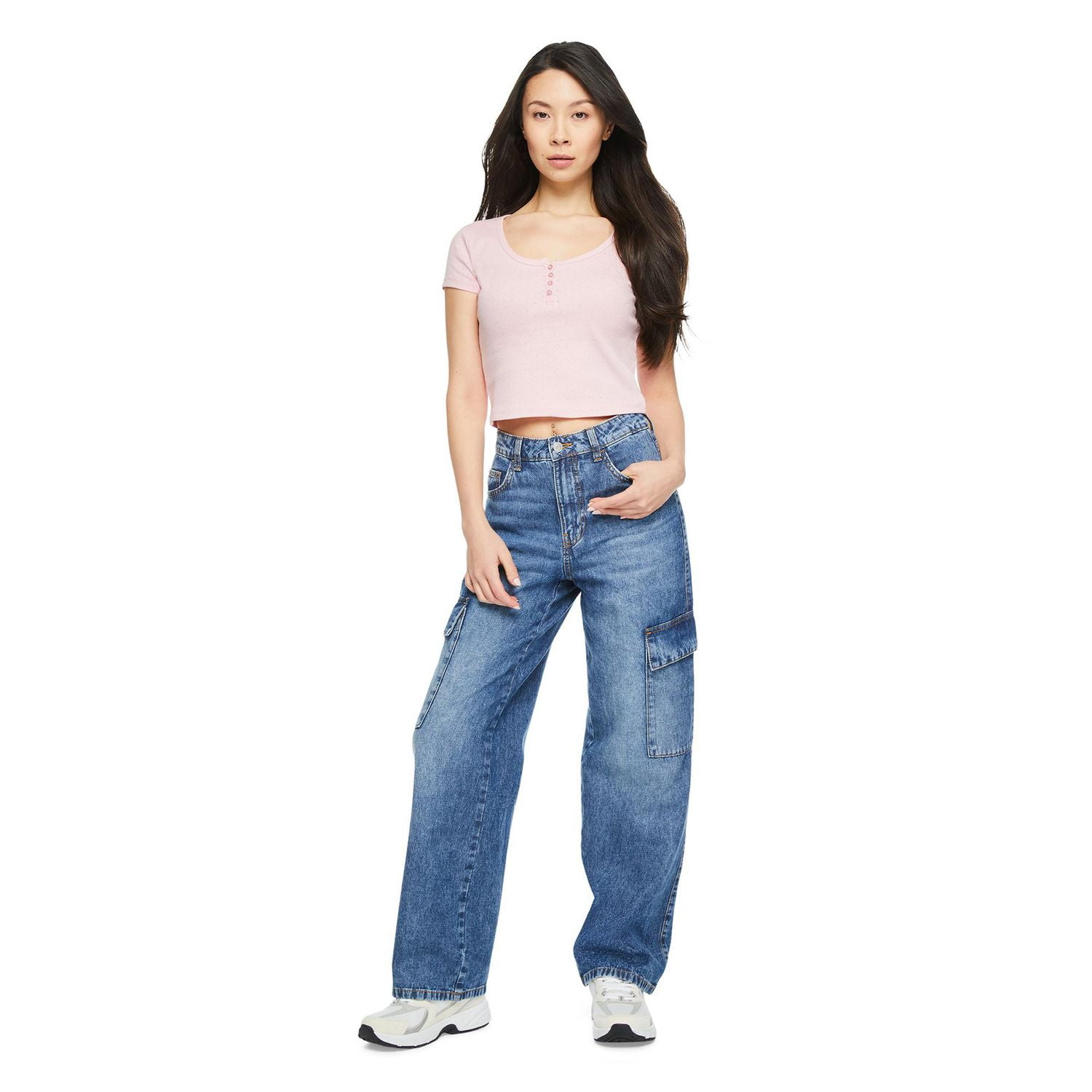 Pantalon cargo ample No Boundaries pour femmes