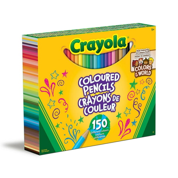 Crayons de couleur, avec couleurs Colors of the World, boîte de 150 150 crayons de couleur