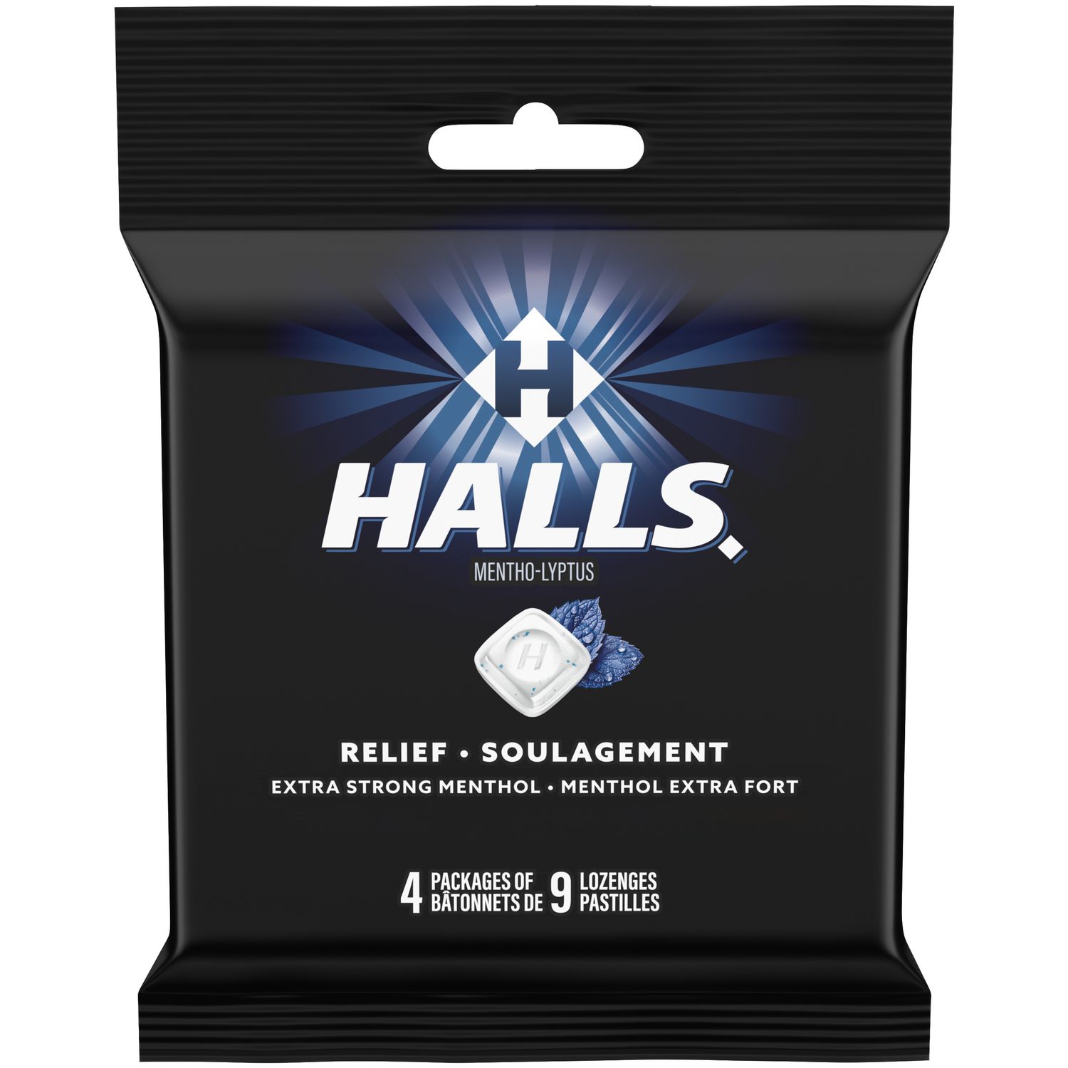 HALLS Extra Strong Menthol Cough Drops, Throat Lozenges, Sore Throat Relief, Mentho-Lyptus