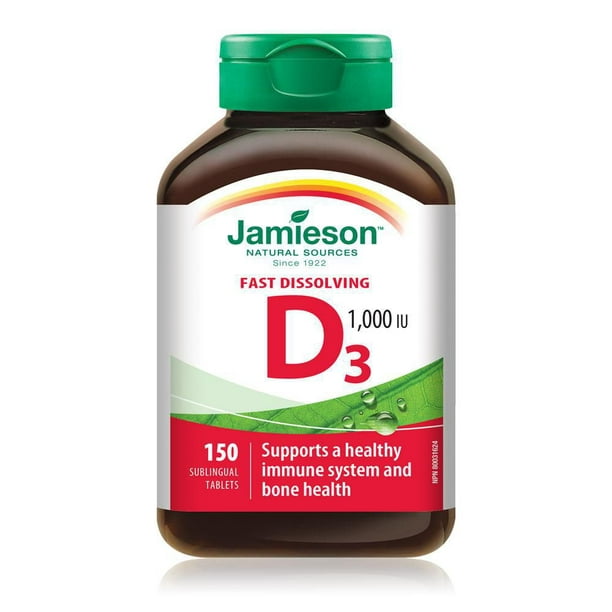 Jamieson Vitamine D3 1 000 UI Comprimés Sublinguaux 150 comprimés sublinguaux