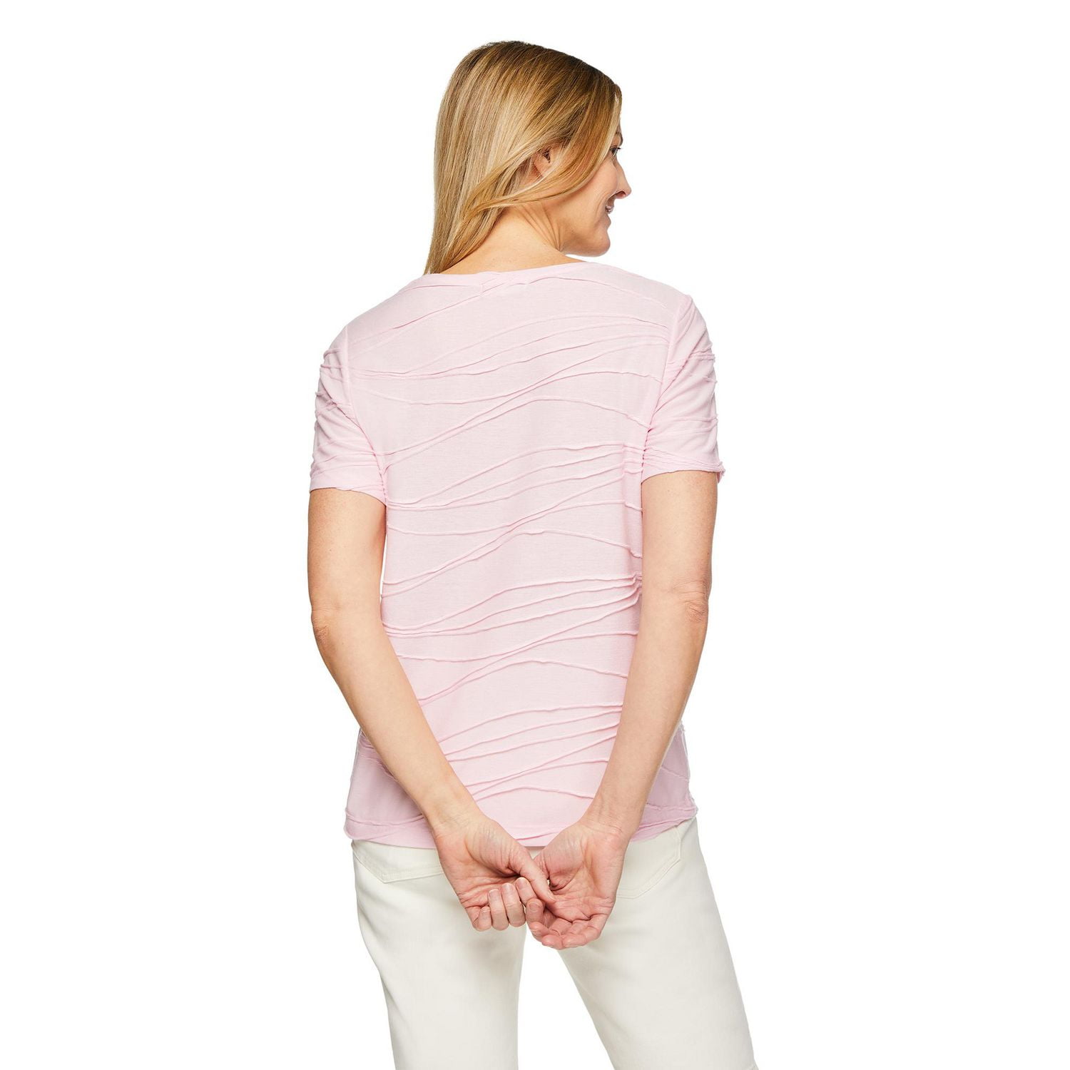 T-shirt à motif ondulé Iyla pour femmes Tailles P-TTG