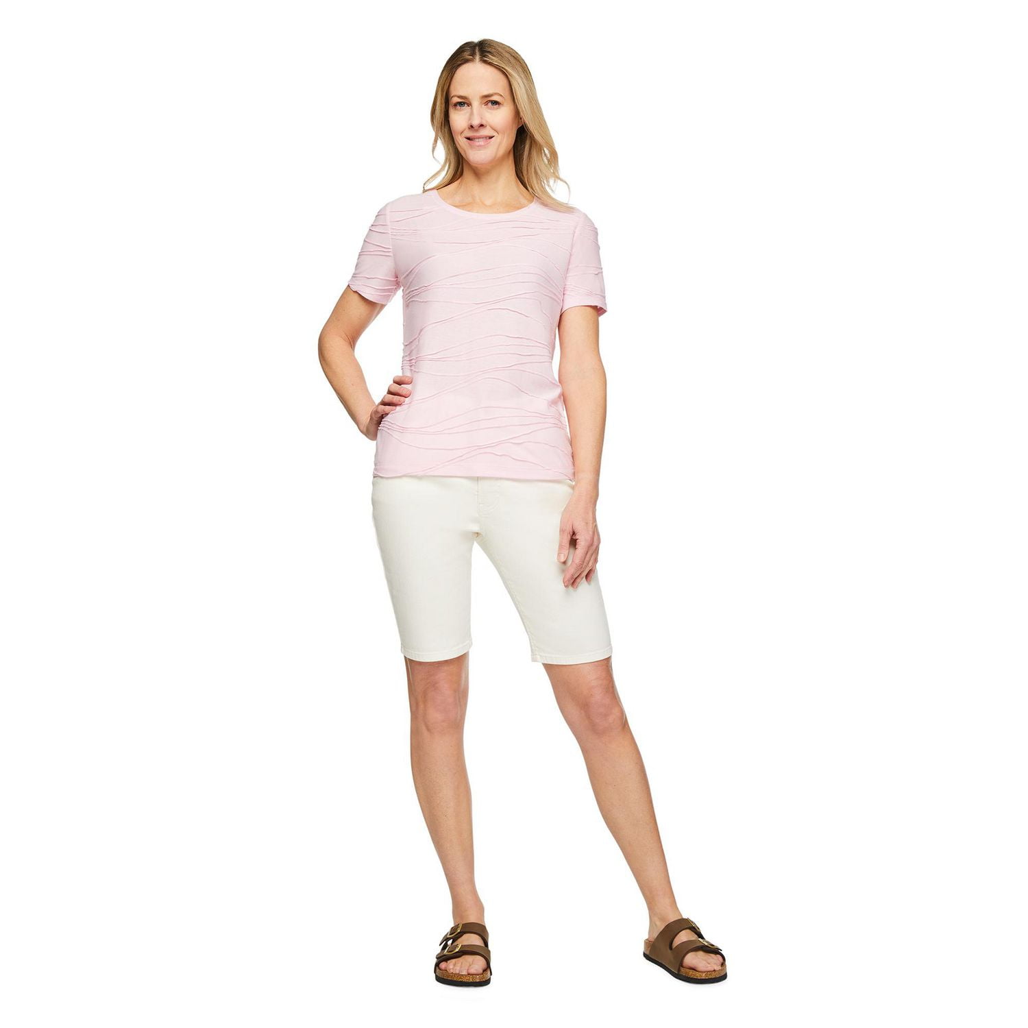 T-shirt à motif ondulé Iyla pour femmes Tailles P-TTG