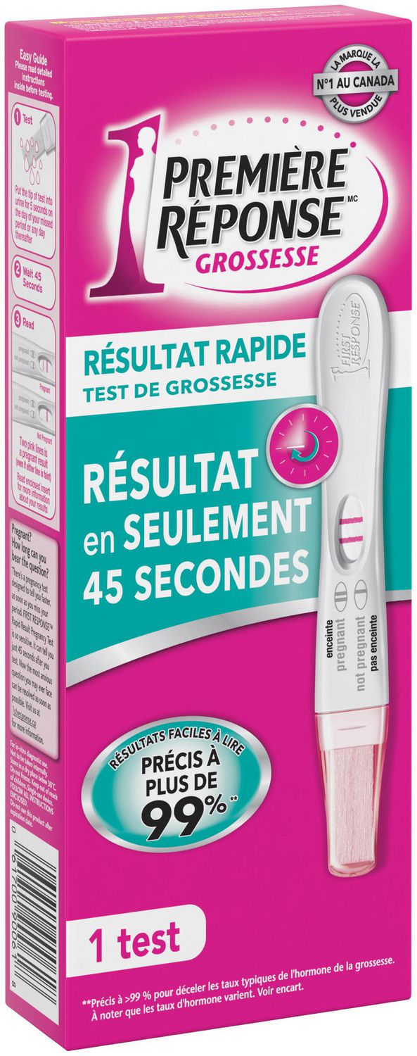 Test de grossesse résultat rapide, PREMIÈRE RÉPONSE