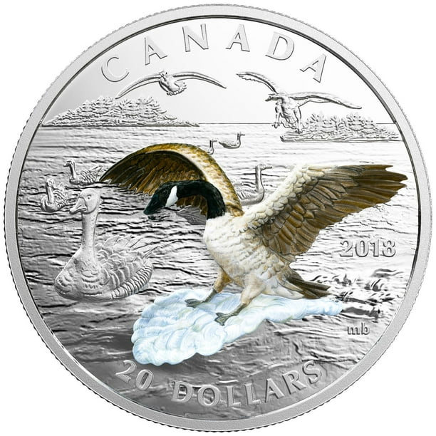 Pièce en argent - Arrivée d'une bernache du Canada en trois dimensions de La Monnaie royale canadienne